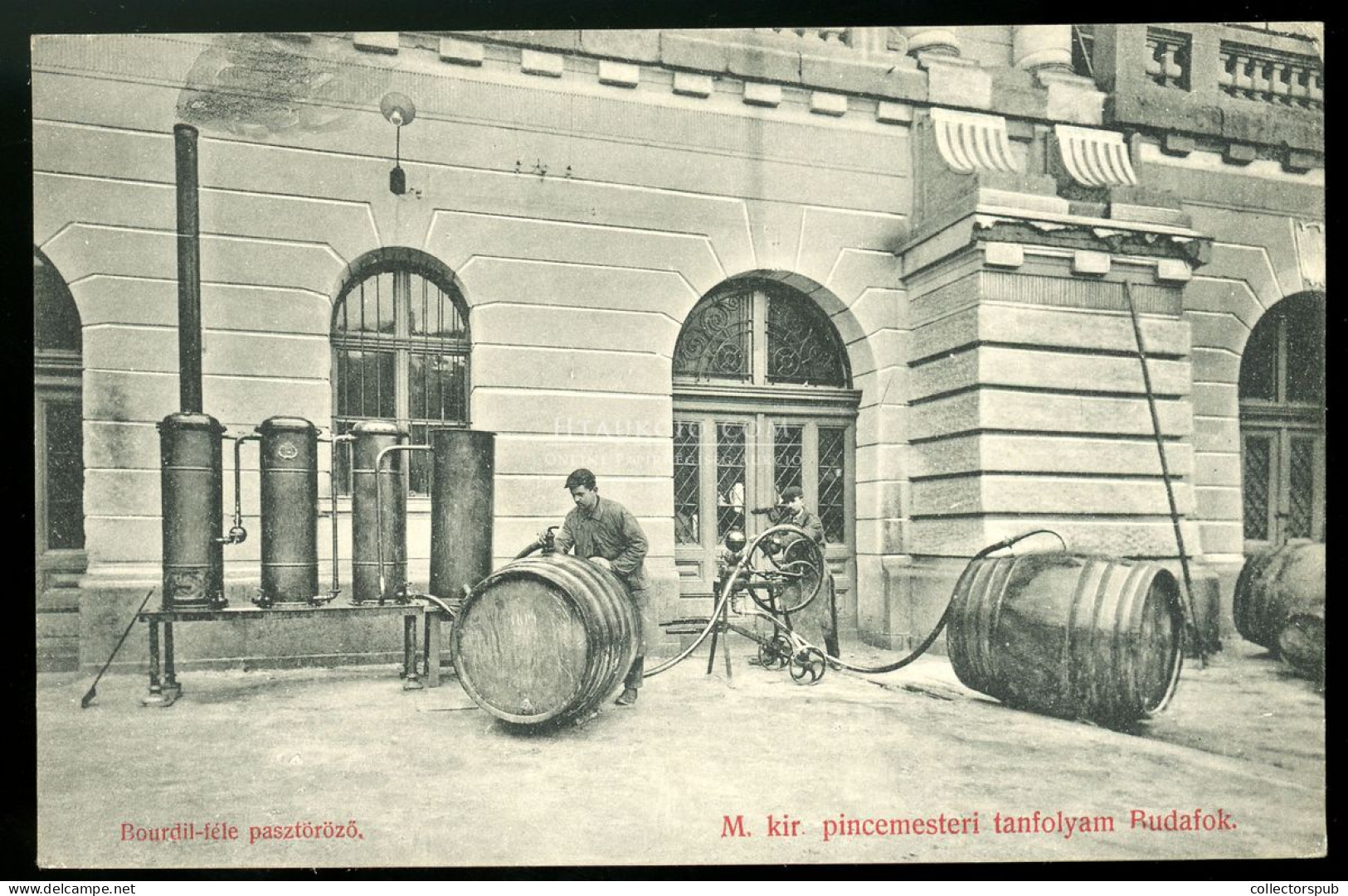 Budafok, M. Kir. Pincemesteri Tanfolyam, Bourdil Féle Pasztőröző 1925. Régi Képeslap - Hungría