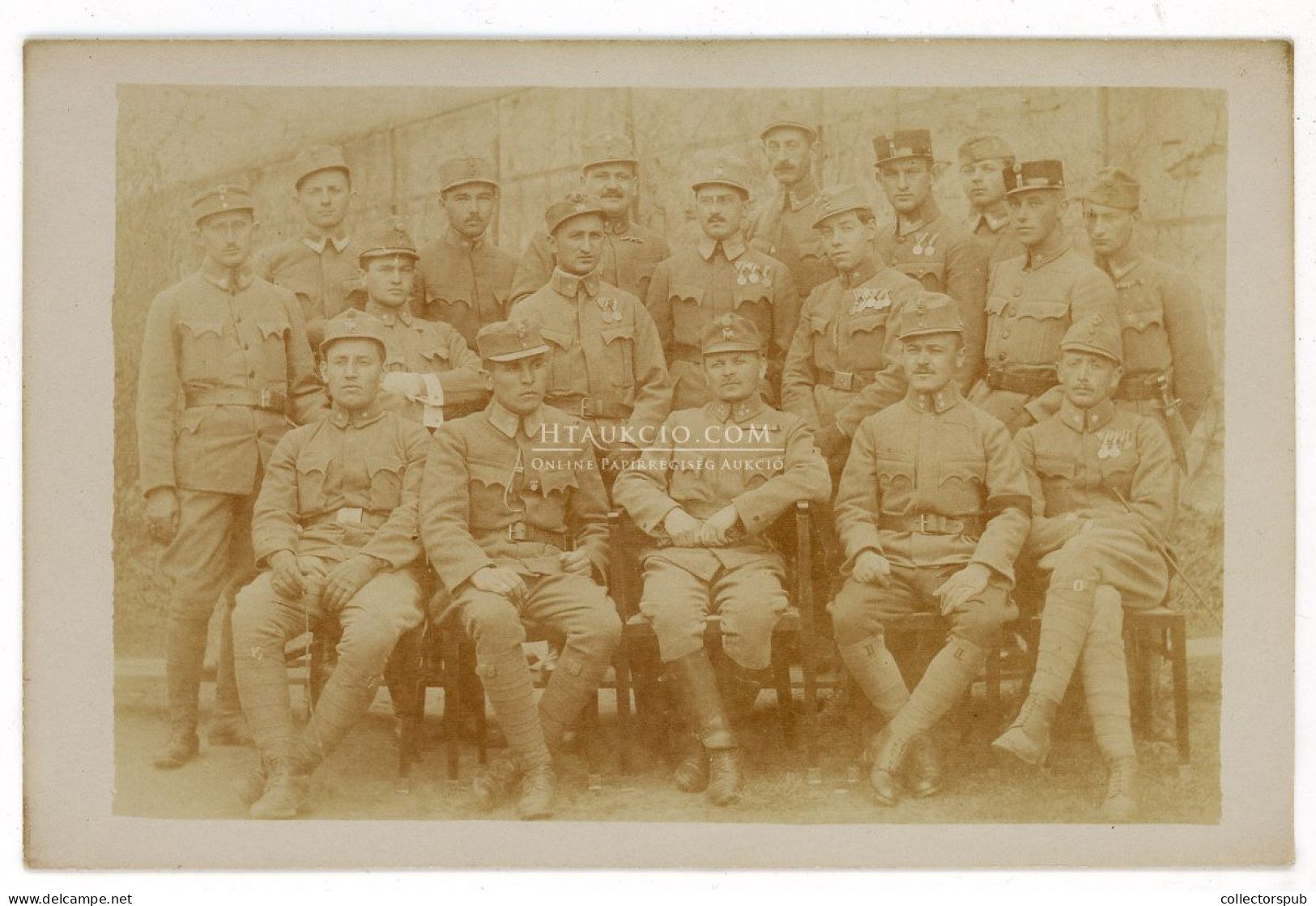I. VH. SOROKSÁR 1918. 29. Gyalogezred, II. Z.alj. Tisztikar, Fotós Képeslap - Guerra, Militares