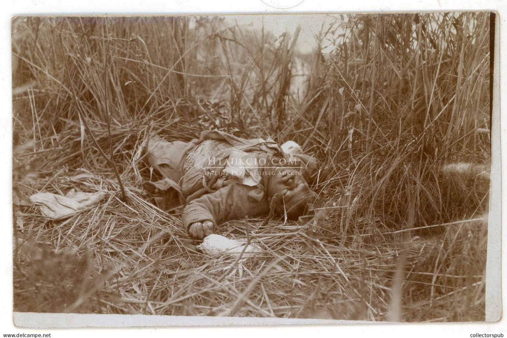 I.VH Halott Katona, Fotós Képeslap, Bélyegzéssel - Guerra, Militares