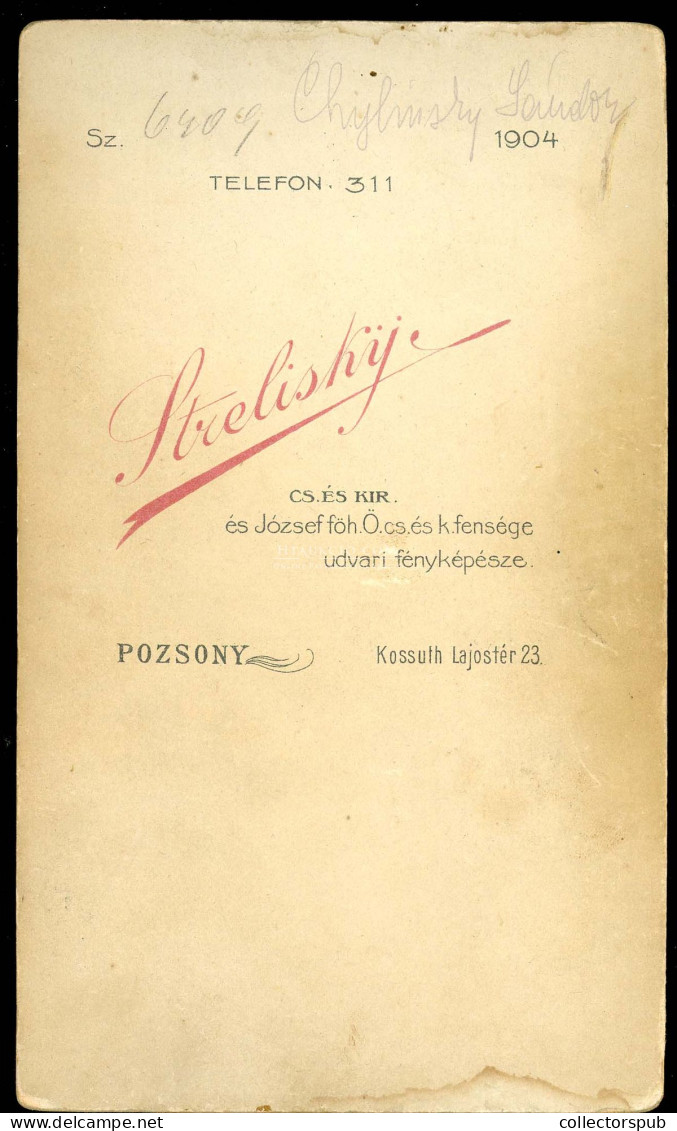 BUDAPEST 1904. Strelisky : Lovag Chylinski Sándor 1863-1912. Lengyel Származású Magyar Katonatiszt, Lövész, Feltaláló Ca - War, Military