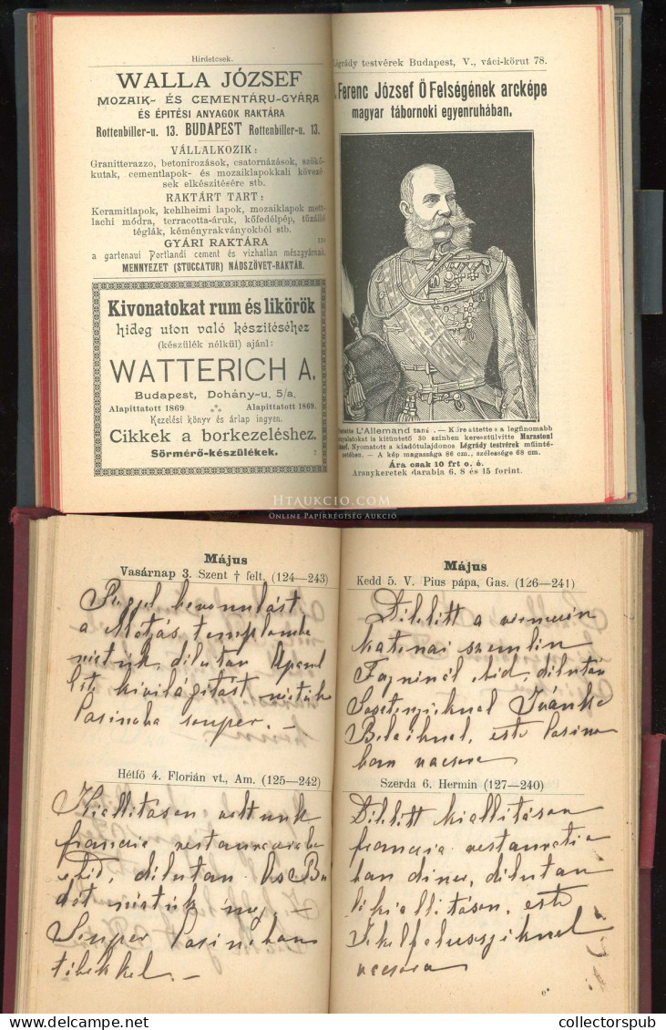 1892-1902. 10 Darab Zsebnaptár Szép állapotban , A ZERDAHELYI CSALÁD Hölgytagjának Jegyzeteivel - Autres & Non Classés