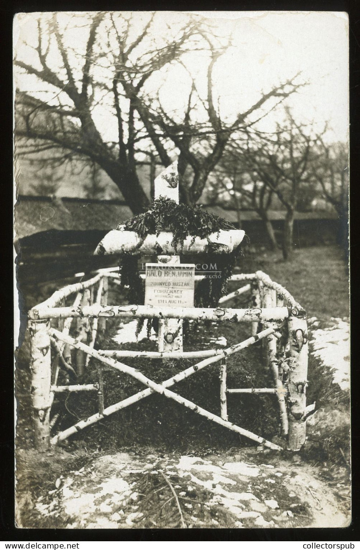 I. VH Bukovina,Frumoasa.  Nagybaczoni Baló Benjámin Debreceni 2. Honvéd Huszárezred, Főhadnagy Síremléke, Fotós Képeslap - Guerre 1914-18