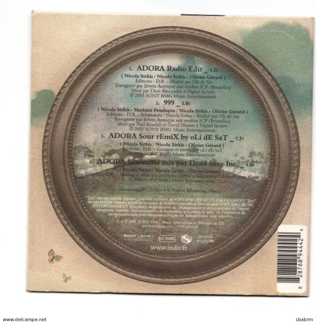 CD SINGLE 4 TITRES INDOCHINE ADORA 2006 - Other - French Music