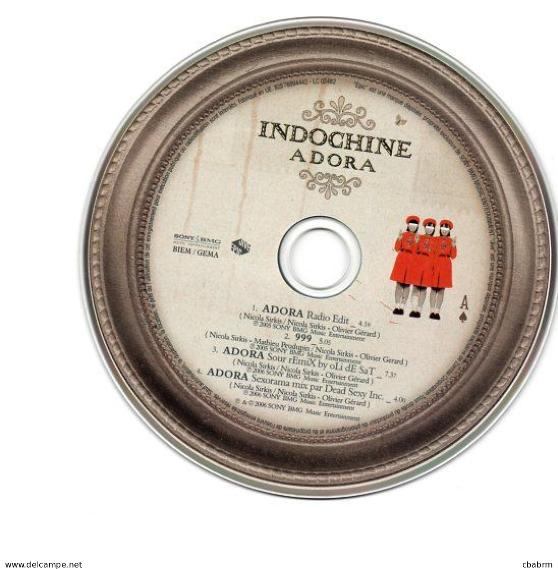 CD SINGLE 4 TITRES INDOCHINE ADORA 2006 - Autres - Musique Française