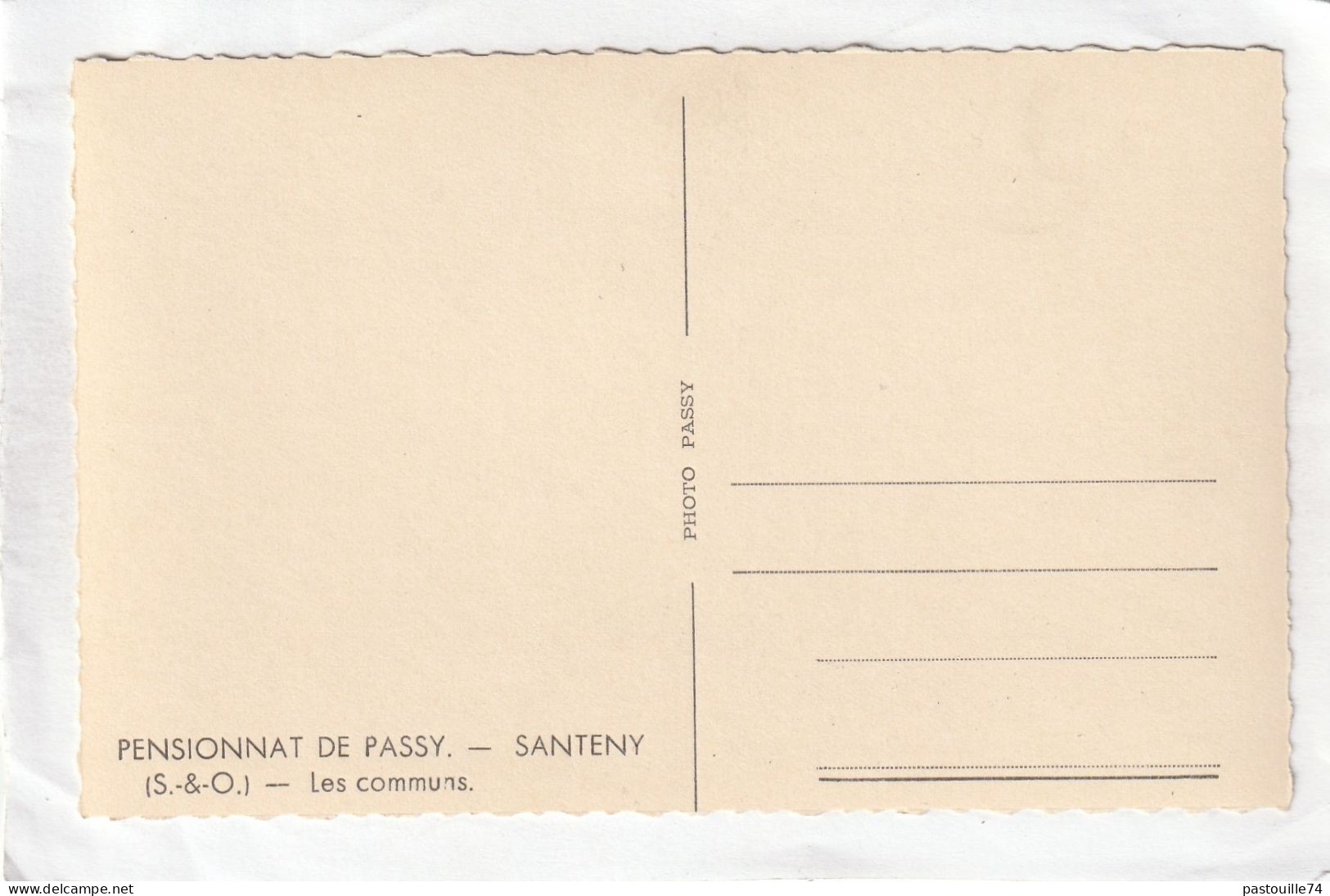 Carte Photo : 13,5 X 8,5  -  PENSIONNAT  DE  PASSY.  -  SANTENY  -  Les  Communs - Santeny