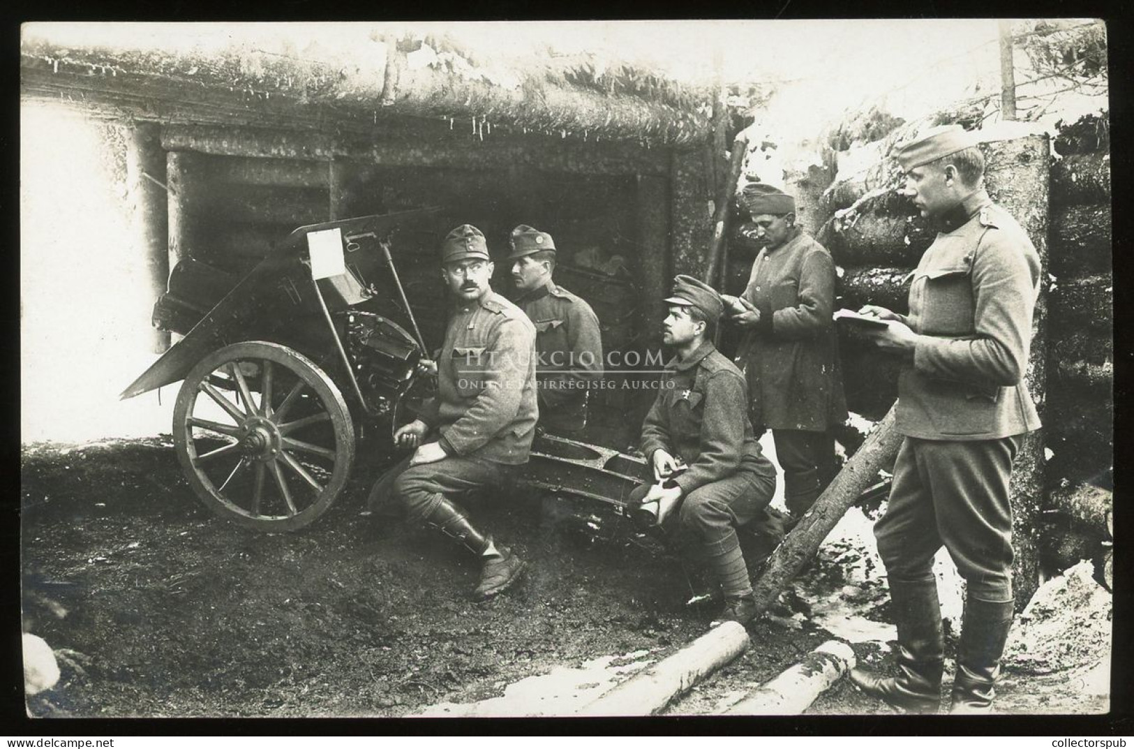 I. VH. Galícia, Katonák, Lövészárok, ágyú,  Fotós Képeslap - Guerre 1914-18