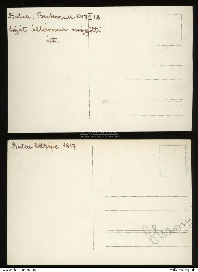 I. VH Bukovina, Batca ""saját állásunk Mögötti út" 2db Fotós Képeslap - Rumania