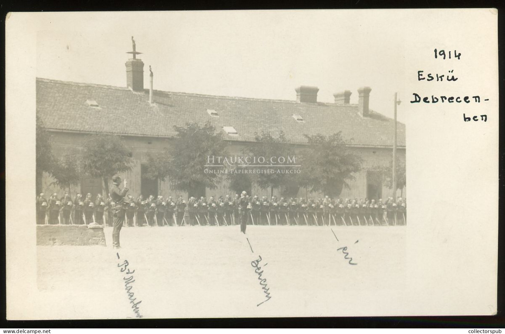 I.VH DEBRECEN 1914.  Széchenyi Laktanya, Eskü, érdekes, Fotós Képeslap - Krieg, Militär