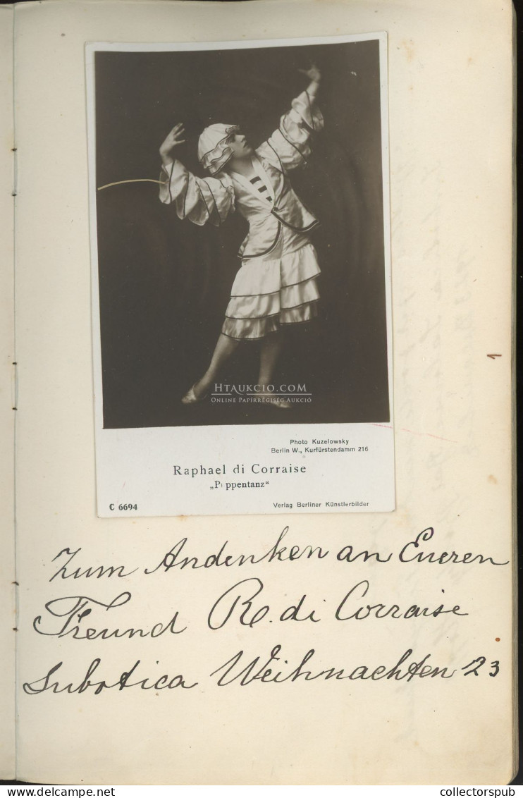 FENYŐ MIKLÓS (Friedmann Mór)  Táncos , Artista  Emlékkönyve 1924-ből Szabaka, Belgrád és Egyéb Városokból, Dedikált Fotó - Documentos Históricos