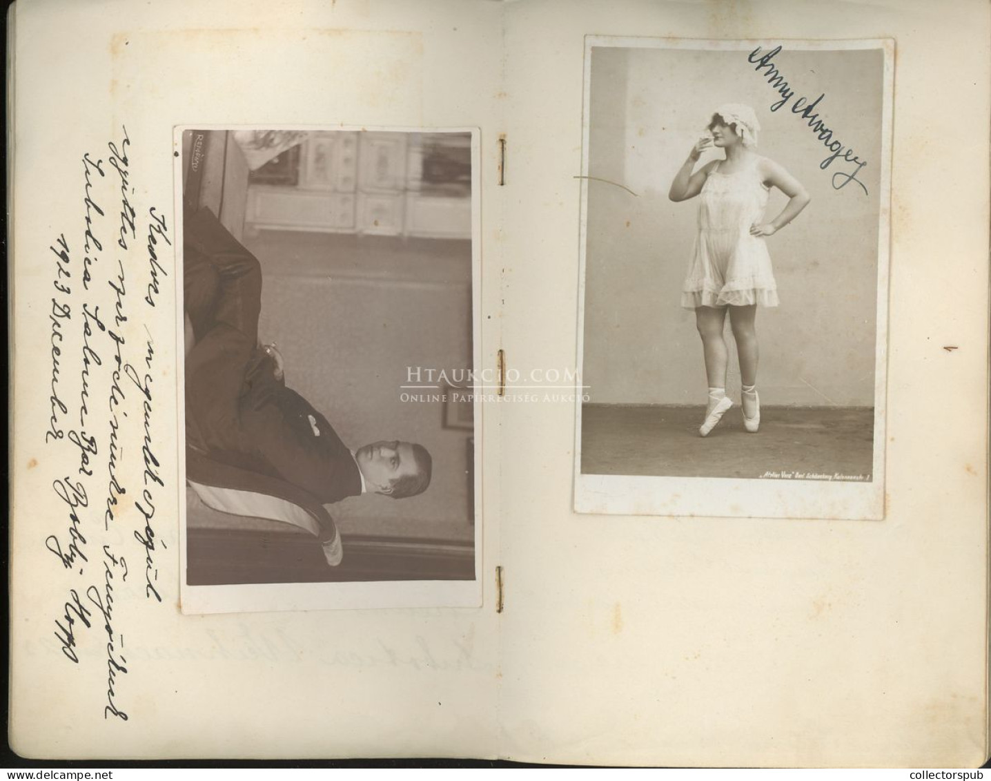 FENYŐ MIKLÓS (Friedmann Mór)  Táncos , Artista  Emlékkönyve 1924-ből Szabaka, Belgrád és Egyéb Városokból, Dedikált Fotó - Historical Documents