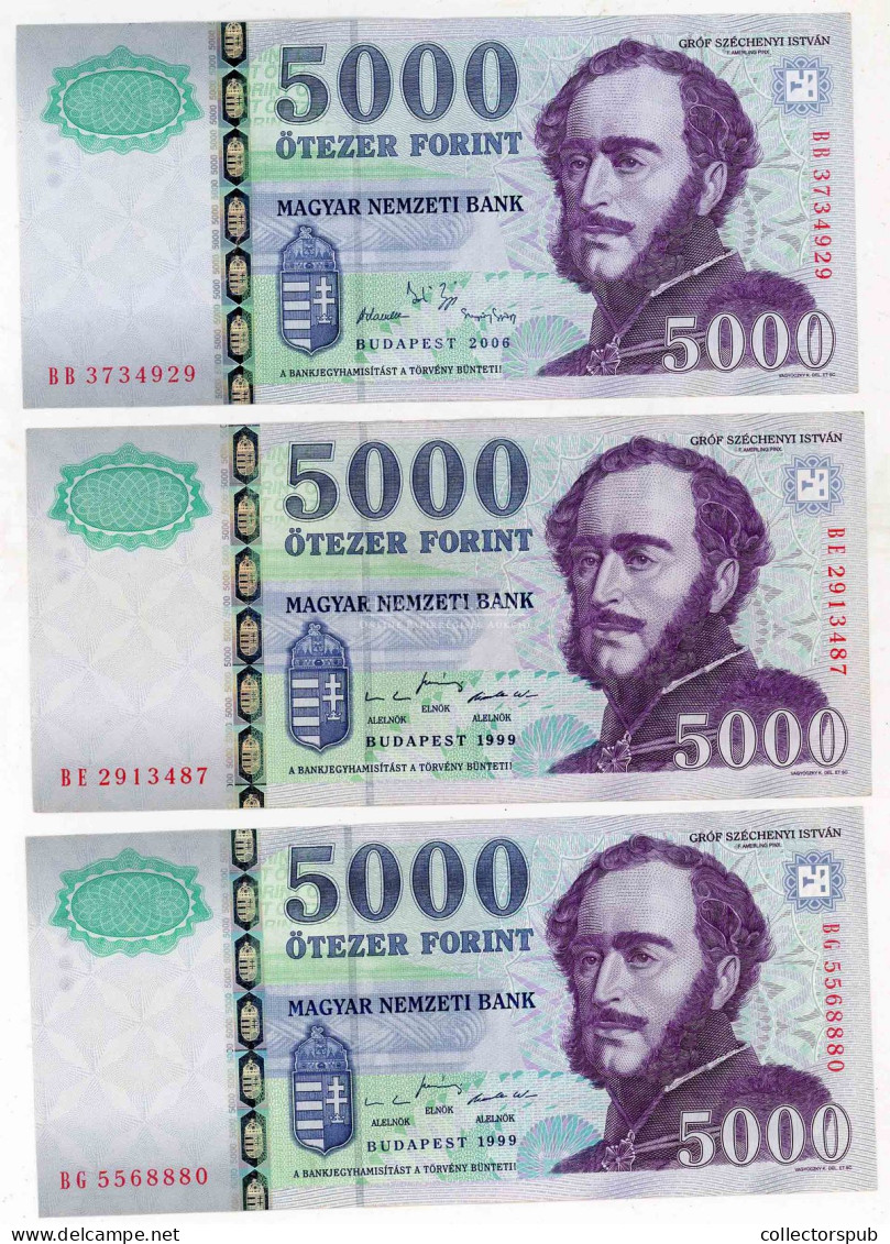 1999-2006 3db Hajtatlan 5000Ft-os - Hungary