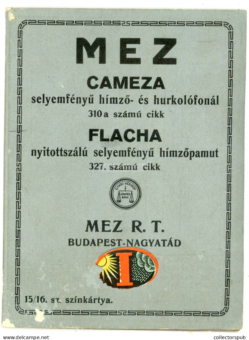 NAGYATÁD MEZ Rt. Textill Színminta Kártya, Kihajthatós 8old. 1930. Ca. - Werbung