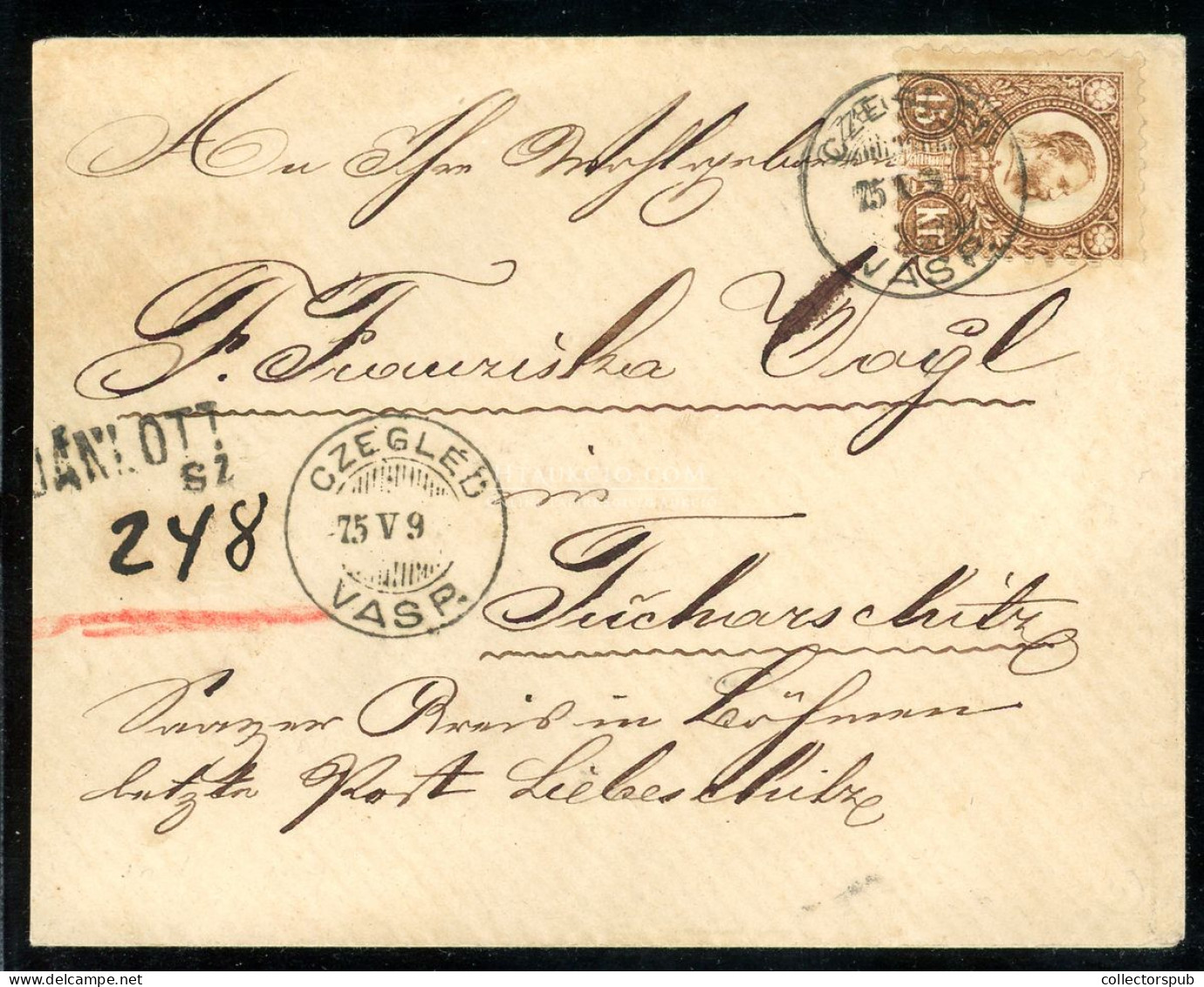 1873-75. 2db Ajánlott Levél 15Kr-ral, Markánsan, érdekesen, Különböző Színárnyalatban...... - Lettres & Documents