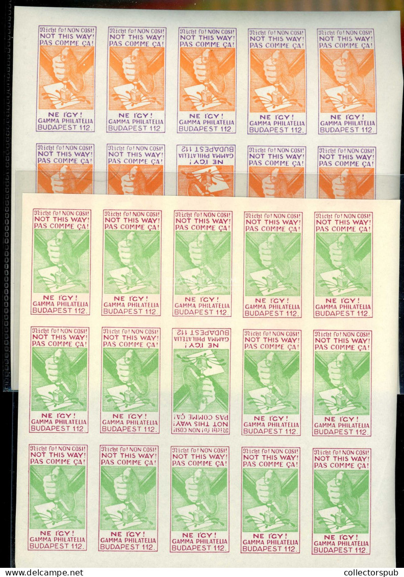 1925 Gamma Filatélia: Ne így! 2db Vágott Kisív Kisív Fordított állású Középrésszel - Unused Stamps