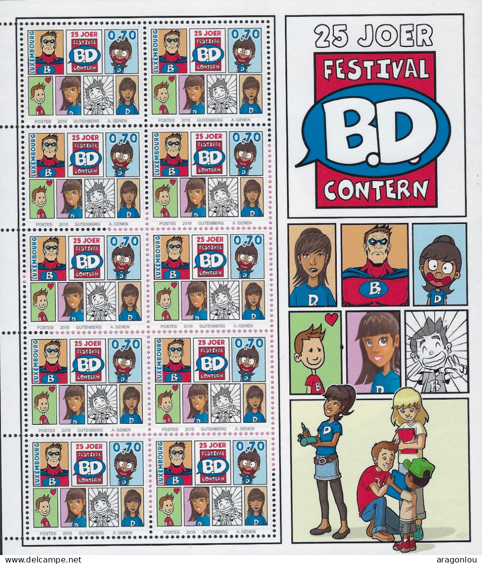 Luxembourg - Luxemburg - Timbre   --  2011   Bloc De Timbres  25 Joer  FESTIVAL  B.D.  CONTERN  MNH** - Blocs & Feuillets