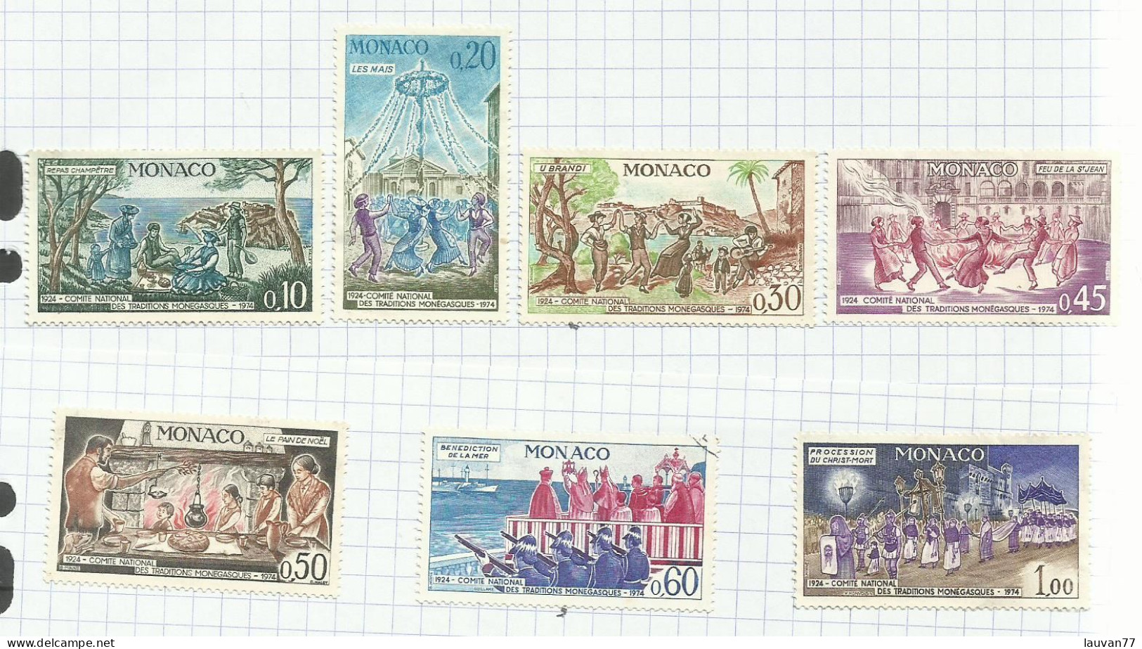 Monaco N°939 à 945 Cote 5.60€ - Used Stamps