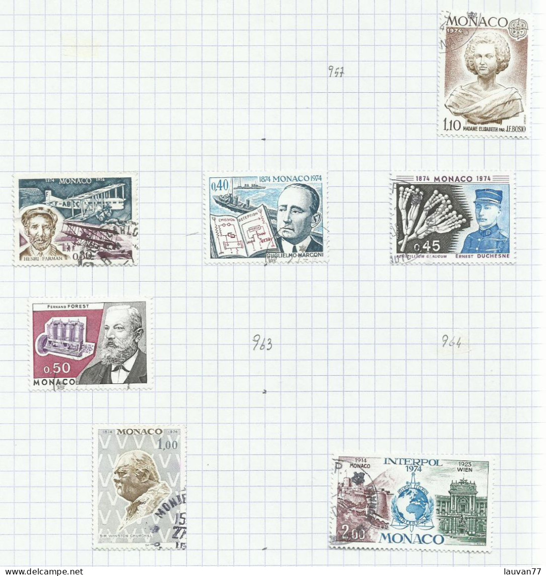Monaco N°958 à 962, 965, 966 Cote 5.55€ - Used Stamps