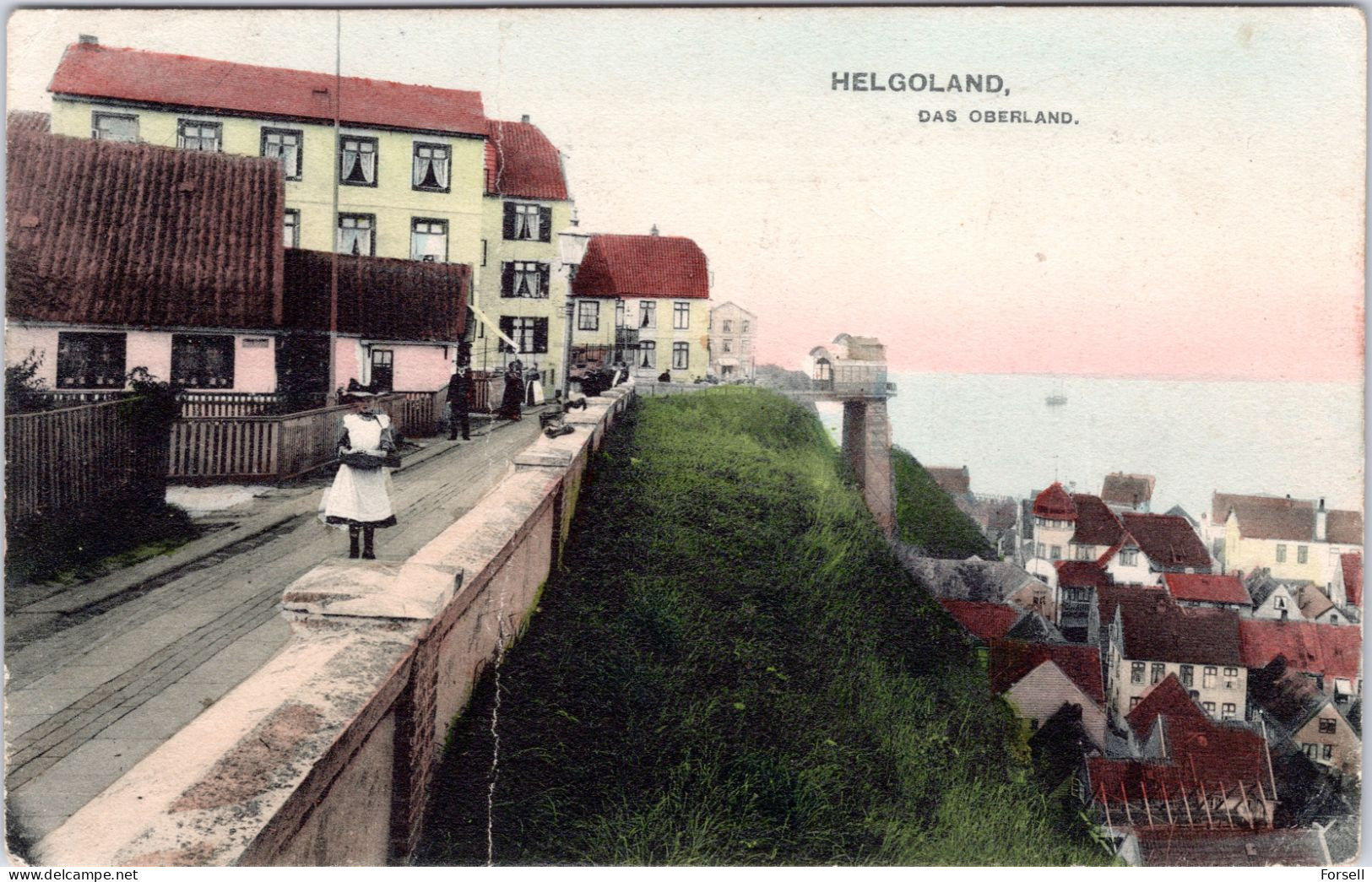 Helgoland , Das Oberland (Gelaufen 1907) - Helgoland