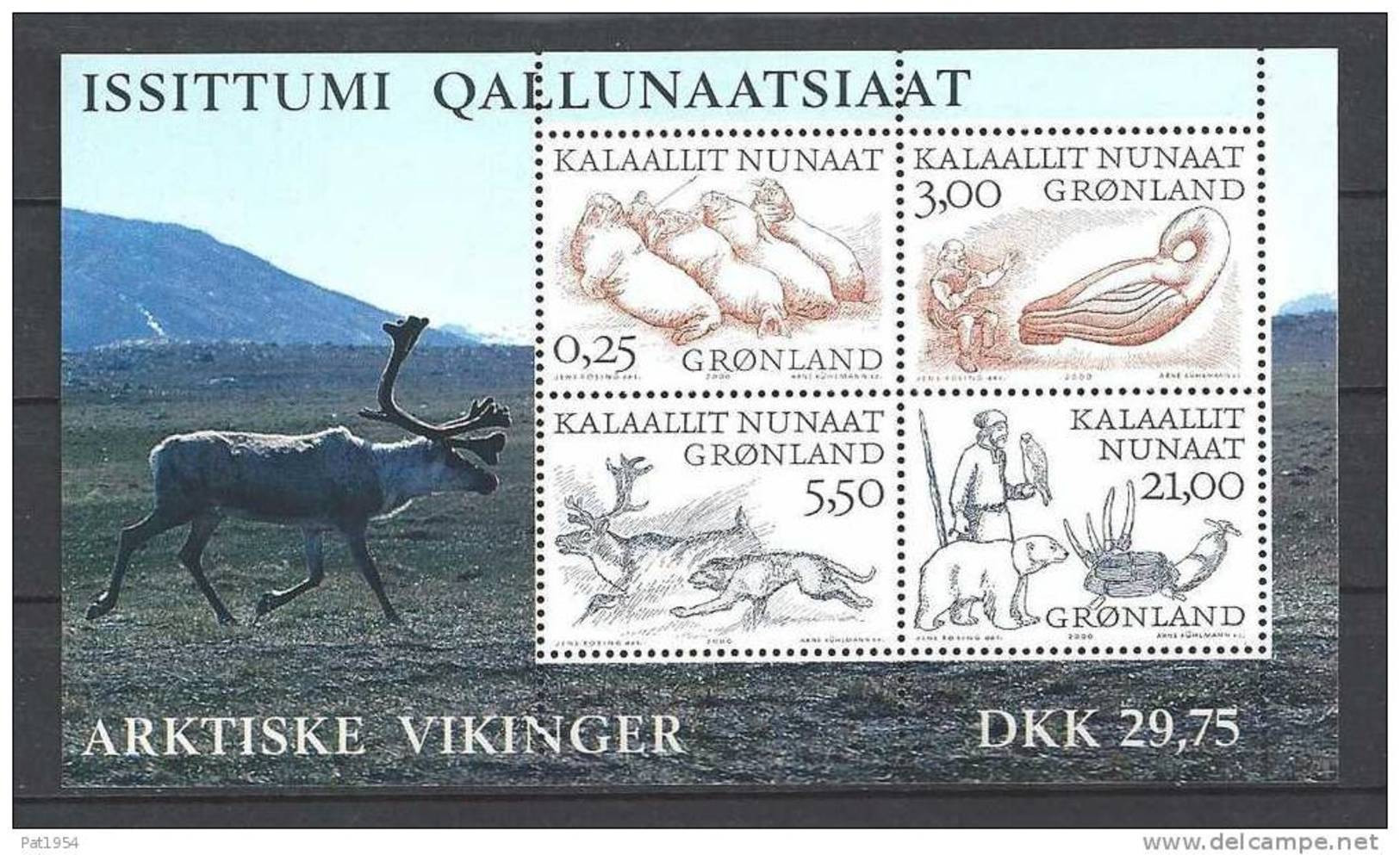 Groënland 2000 Bloc 18  Neuf Vikings Arctiques - Blocks & Sheetlets