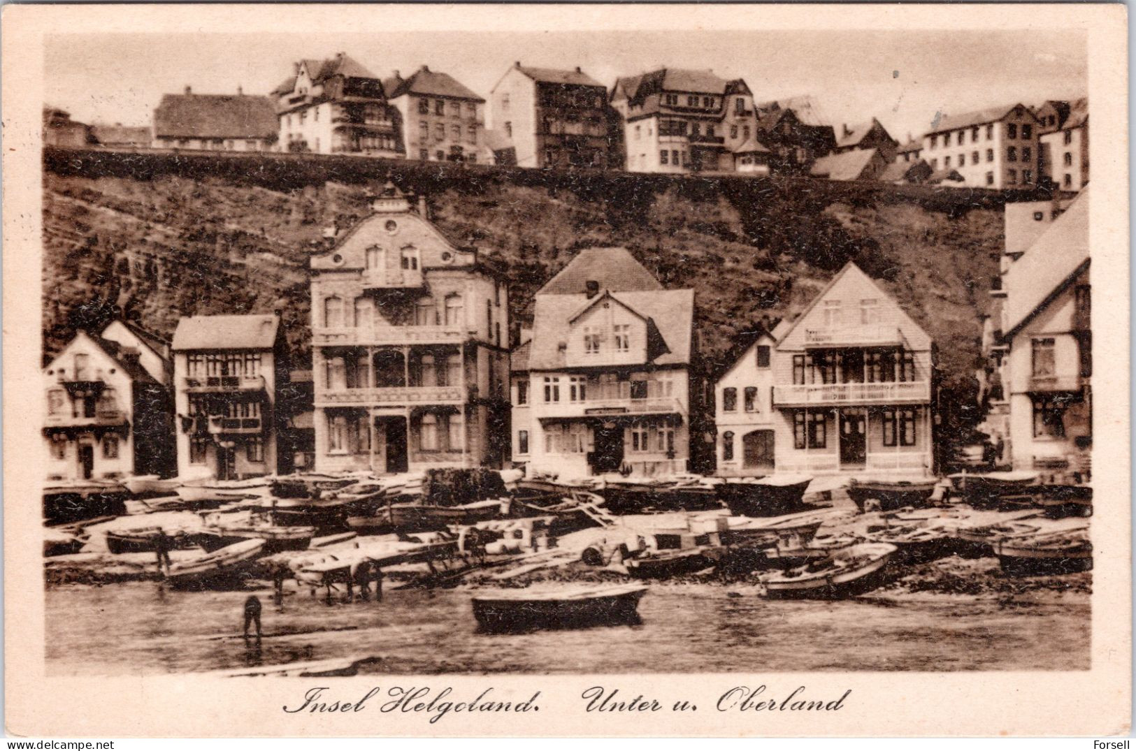 Insel Helgoland , Ober- Und Unterland (Gelaufen 1922, Frankiert Mit 1.25 Mark) - Helgoland