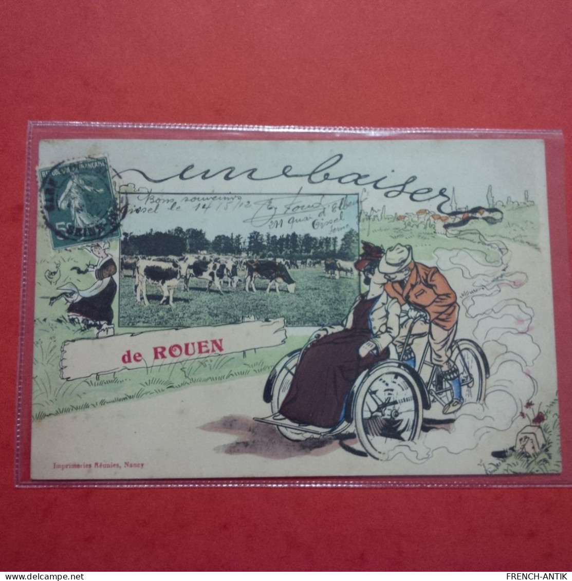 SOUVENIR DE ROUEN AUTOMOBILE VACHES - Rouen