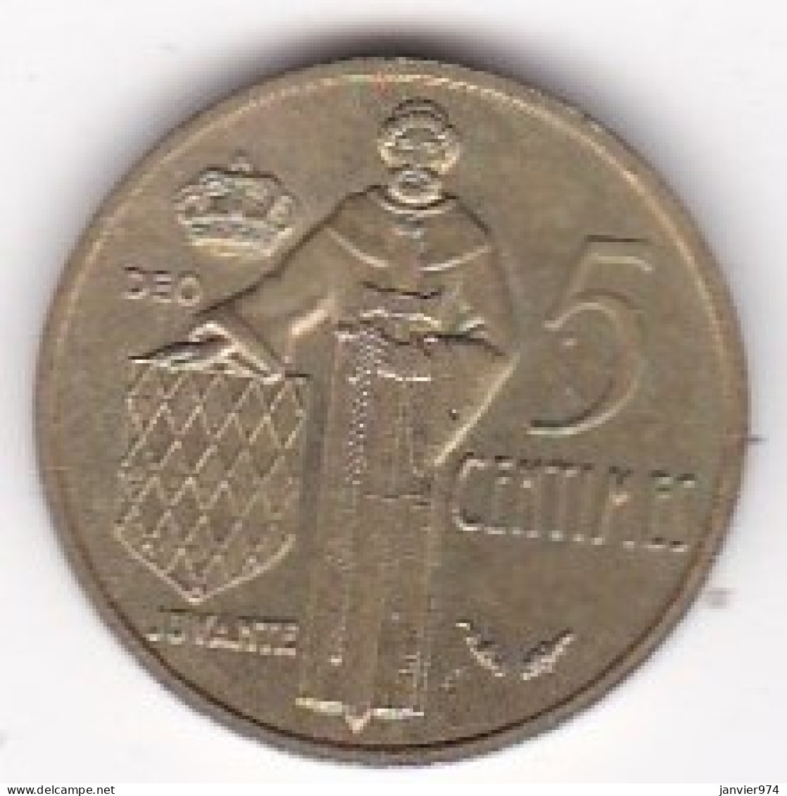 Monaco. 5 Centimes 1977 Rainier III. Cupro-Nickel - 1960-2001 Nieuwe Frank