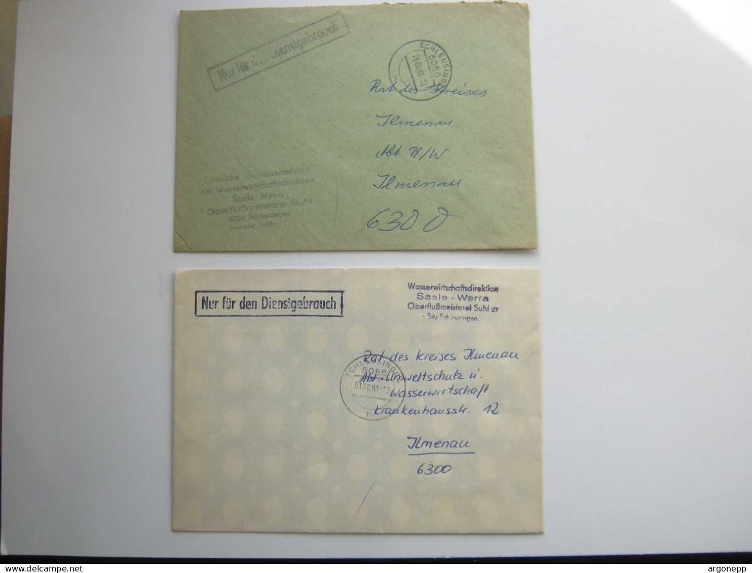 1986 , SCHLEUSINGEN , 2 Dienstbriefe - Covers & Documents