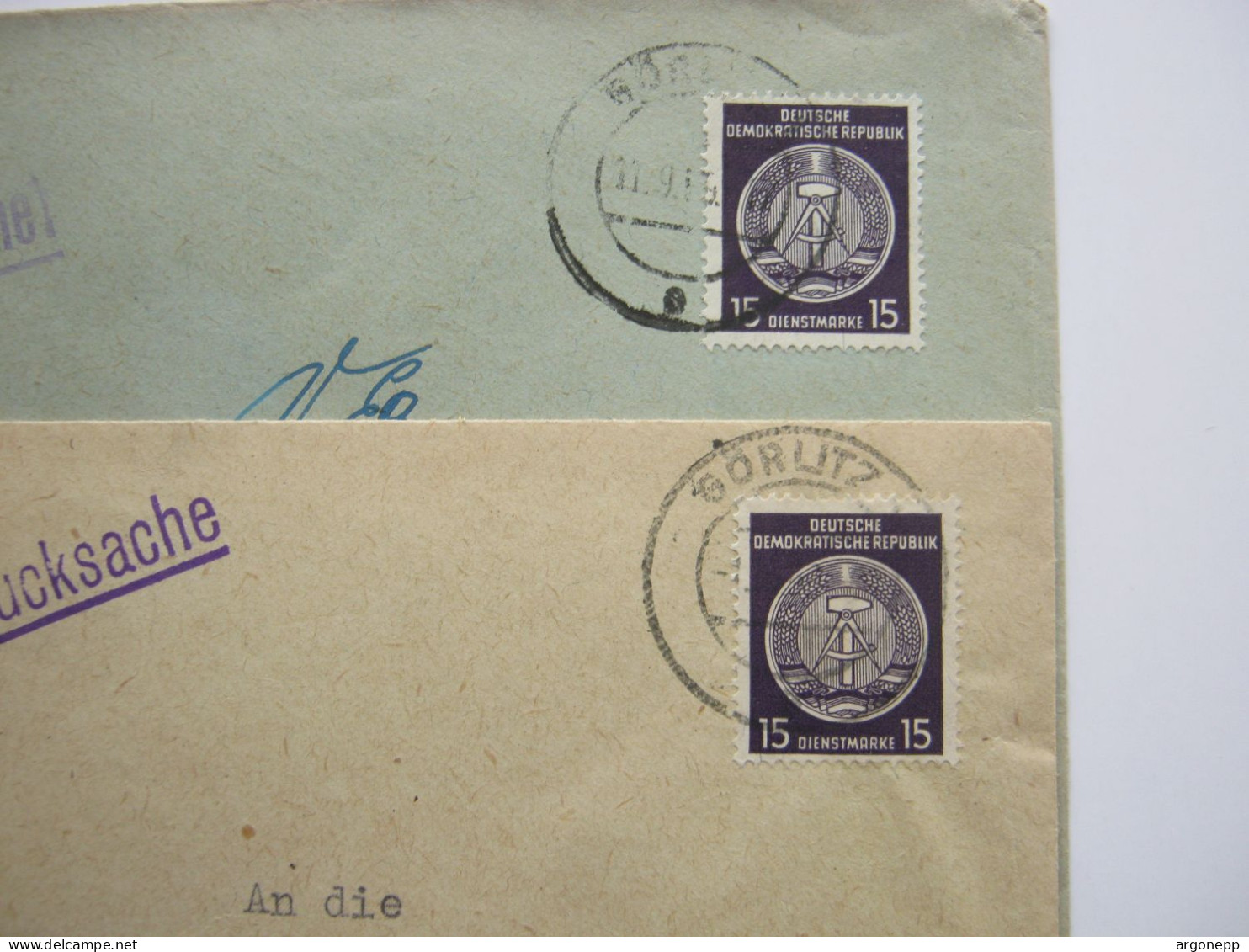 GÖRLITZ , 2 Dienstbriefe 1959/60 Mit Zirkelmarken - Cartas & Documentos