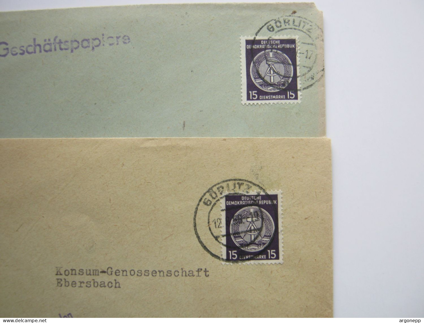 GÖRLITZ , 2 Dienstbriefe 1959/60 Mit Zirkelmarken - Storia Postale