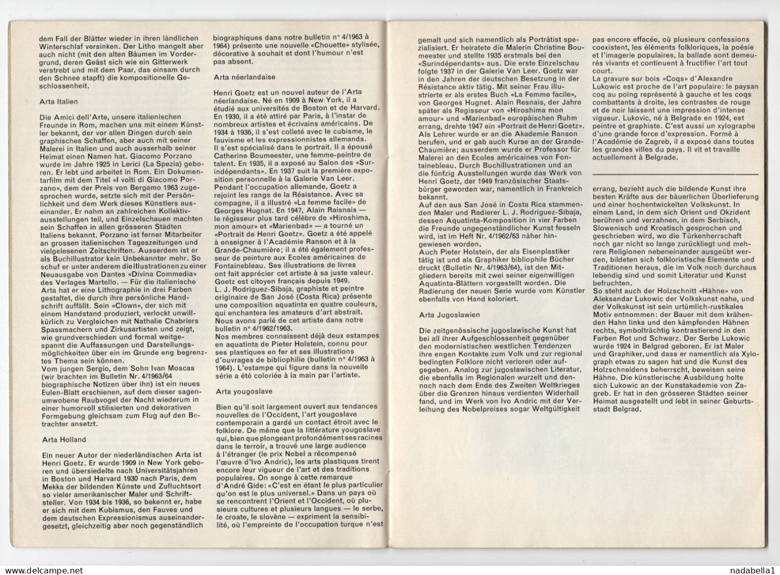 1965. YUGOSLAVIA,BELGRADE,ARTA,INTERNATIONAL GRAPHIC ART SOCIETY CATALOGUE SENT BY POST,10 DIN. STAMP USED,38 PAGES - Cartas & Documentos