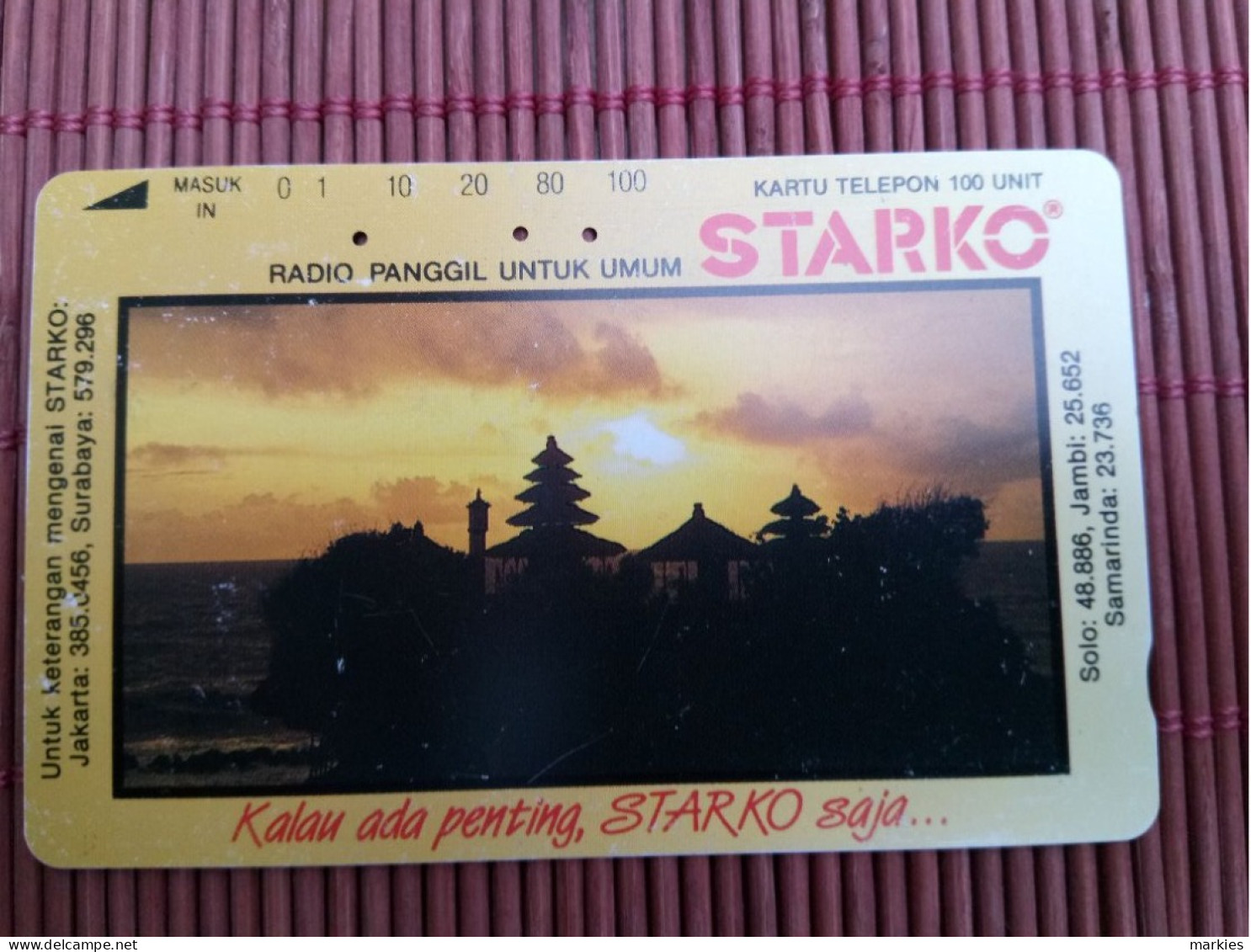 Phonecard Indonesia Starko Some Little Marks Used Rare - Indonesia