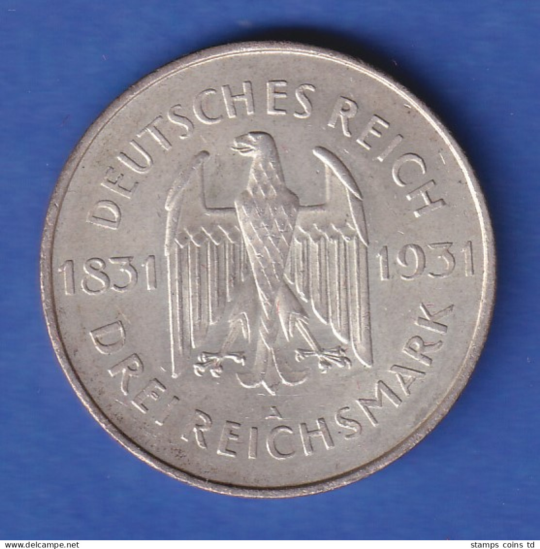 Deutsches Reich Silbermünze Freiherr Vom Stein 3 Reichsmark 1931 A  Vz - Autres & Non Classés