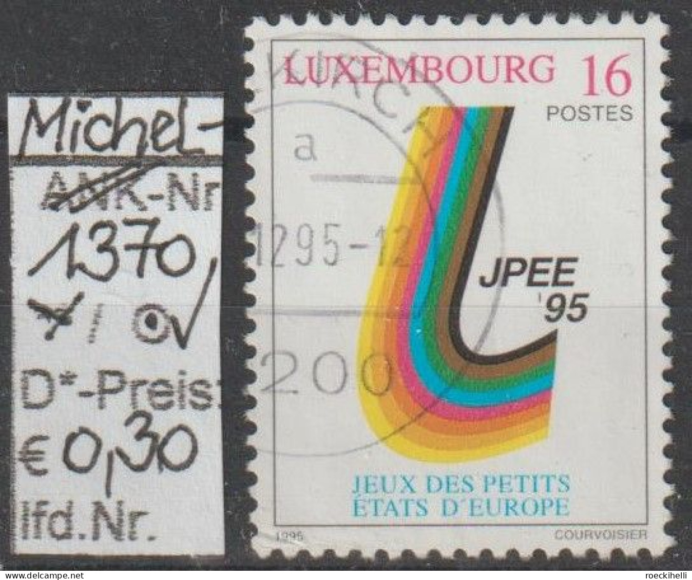 1995 - LUXEMBURG - SM "Sportsp. D. Europ. Kleinstaaten" 16 Fr Mehrf. - O Gestempelt - S.Scan (Lux 1370o) - Oblitérés