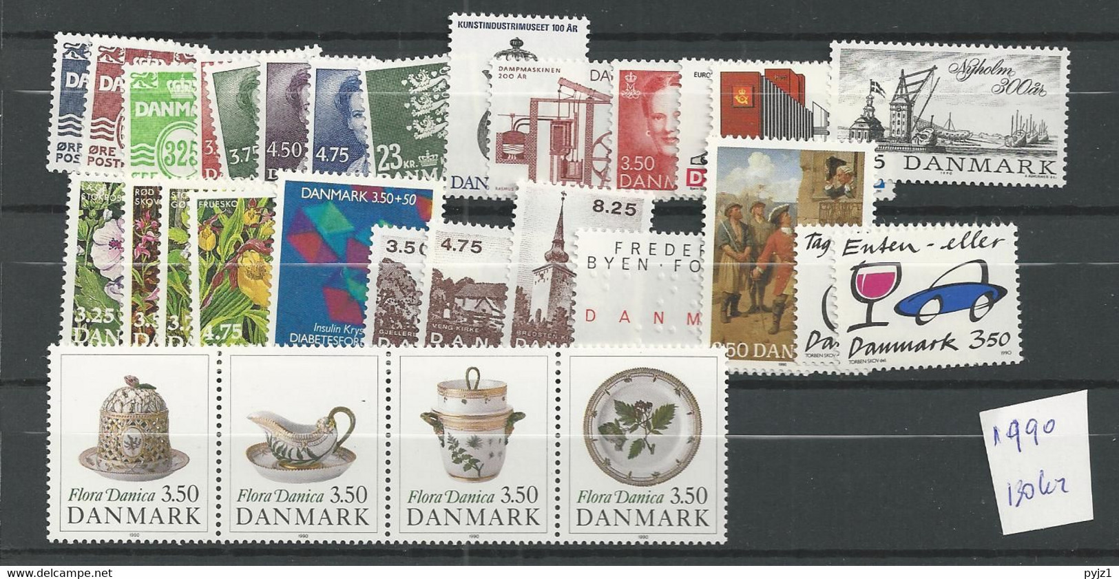 1990 MNH Denmark, Year Complete, Postfris** - Annate Complete