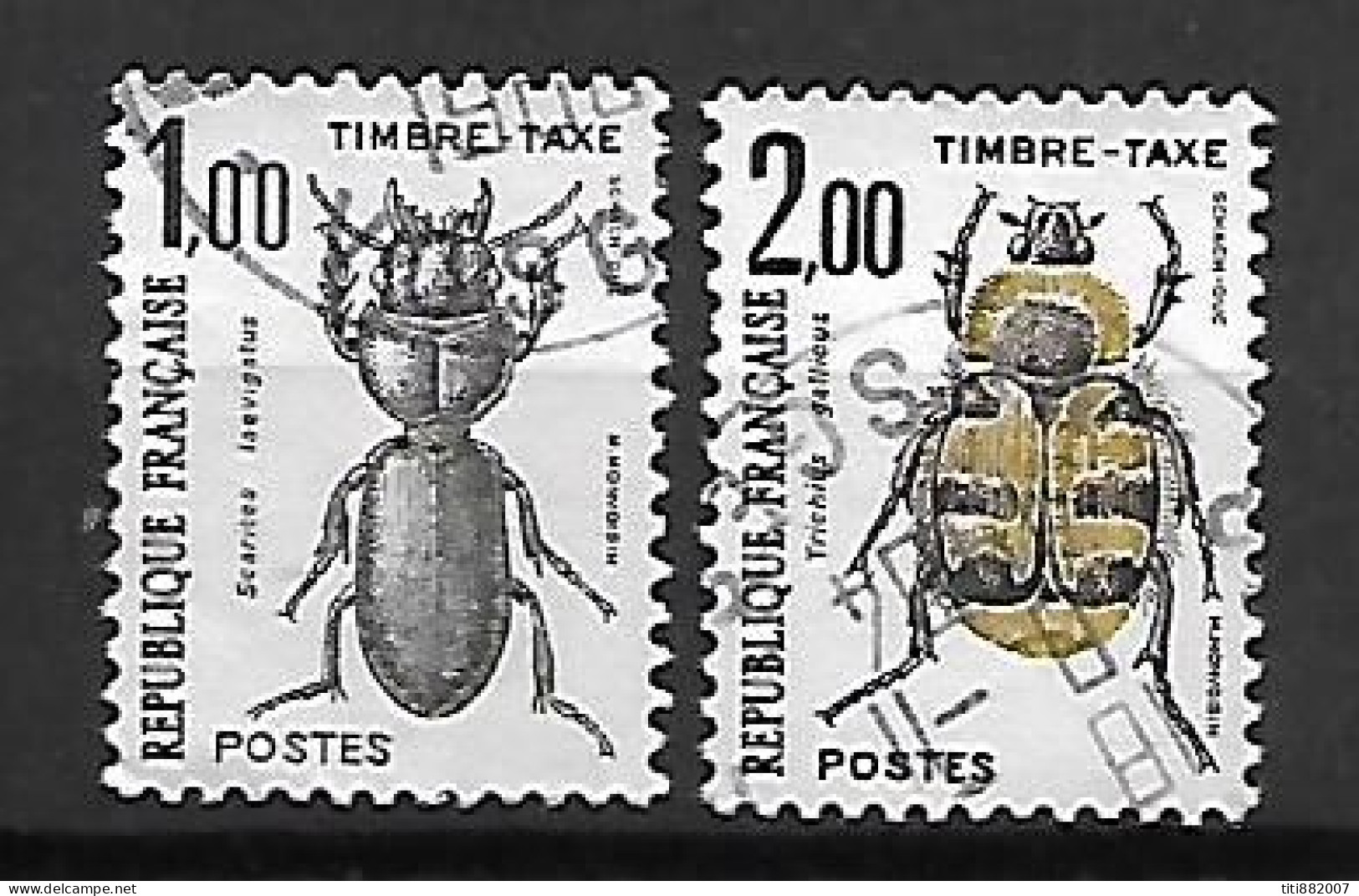 FRANCE     -   1982 .    Y&T N° 106 / 107  Oblitérés.   CACHET  ROND .   Insectes - 1960-.... Gebraucht