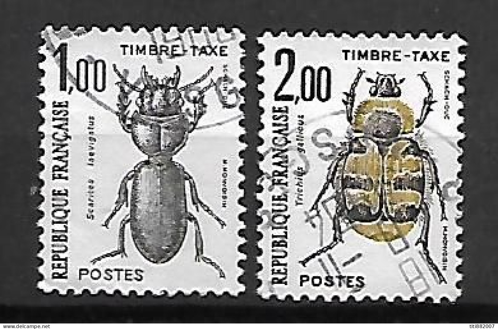 FRANCE     -   1982 .    Y&T N° 106 / 107  Oblitérés.   CACHET  ROND .   Insectes - 1960-.... Oblitérés