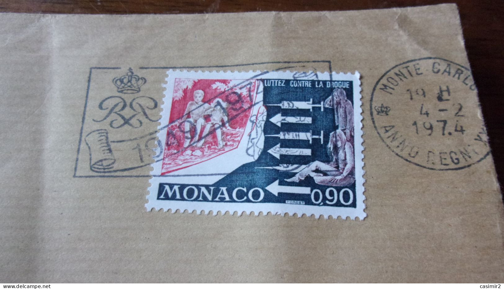 MONACO YVERT N°952 - Lettres & Documents