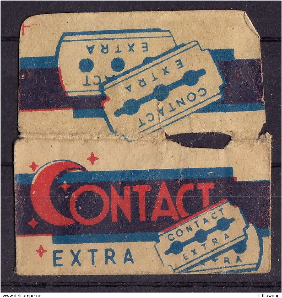 "CONTACT EXTRA" Razor Blade Old Vintage WRAPPER (see Sales Conditions) - Rasierklingen
