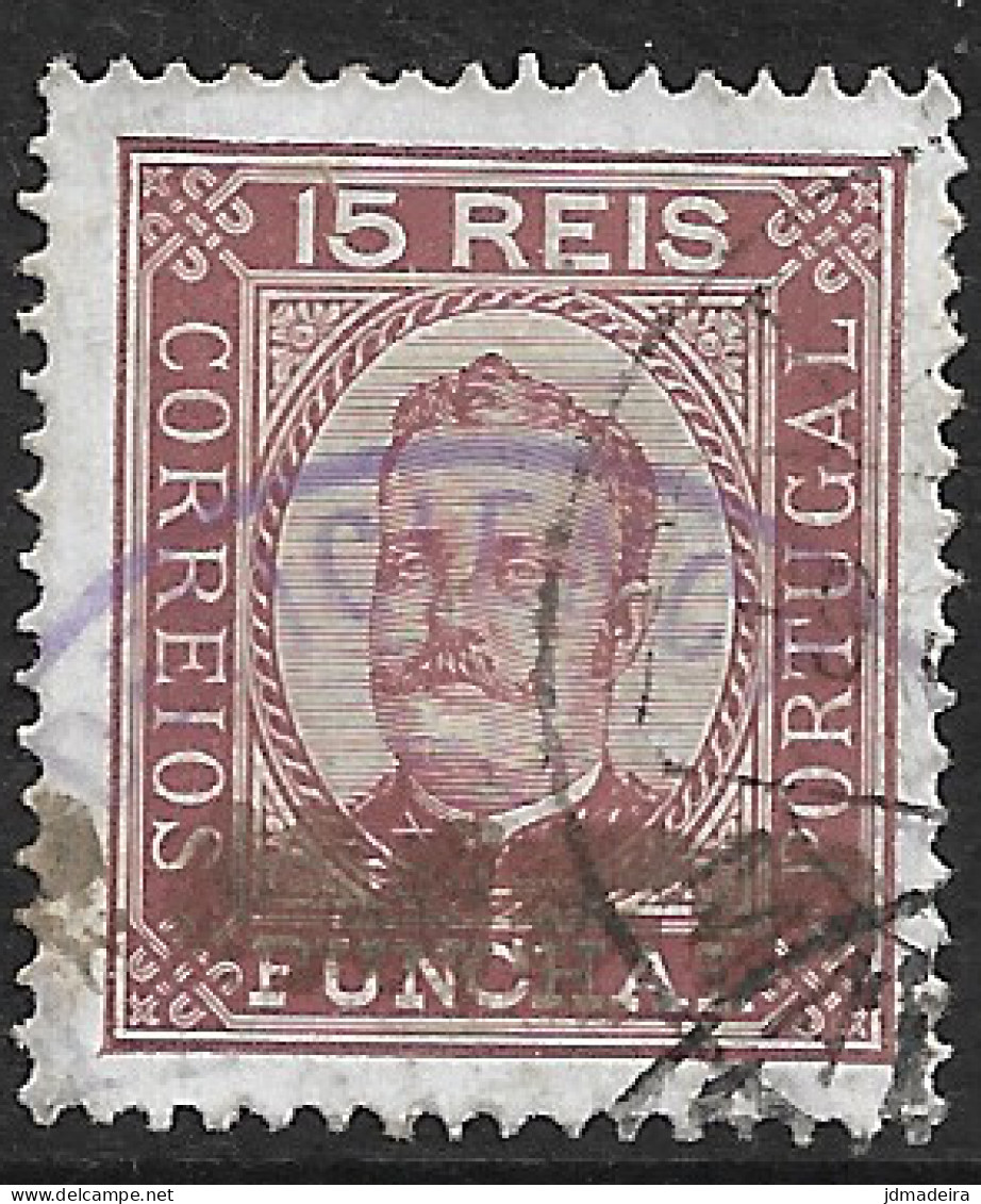 Funchal – 1892 King Carlos 15 Réis Used Stamp - Funchal