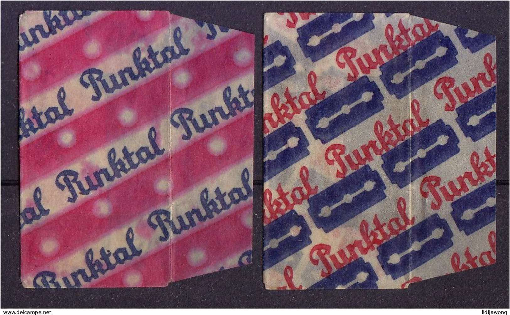 "PUNKTAL" Razor Blade Old Vintage 2 WRAPPERS (see Sales Conditions) - Rasierklingen