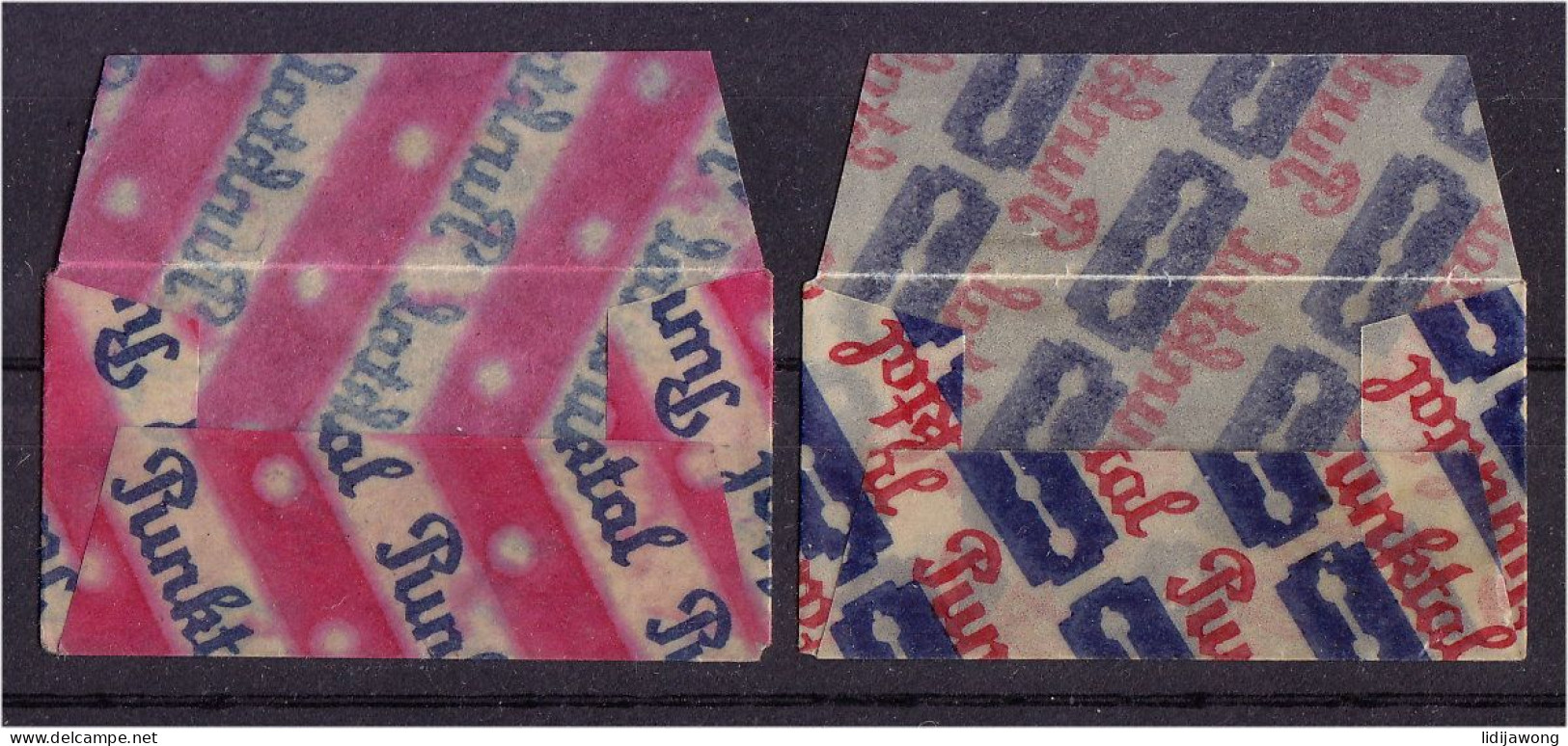 "PUNKTAL" Razor Blade Old Vintage 2 WRAPPERS (see Sales Conditions) - Hojas De Afeitar