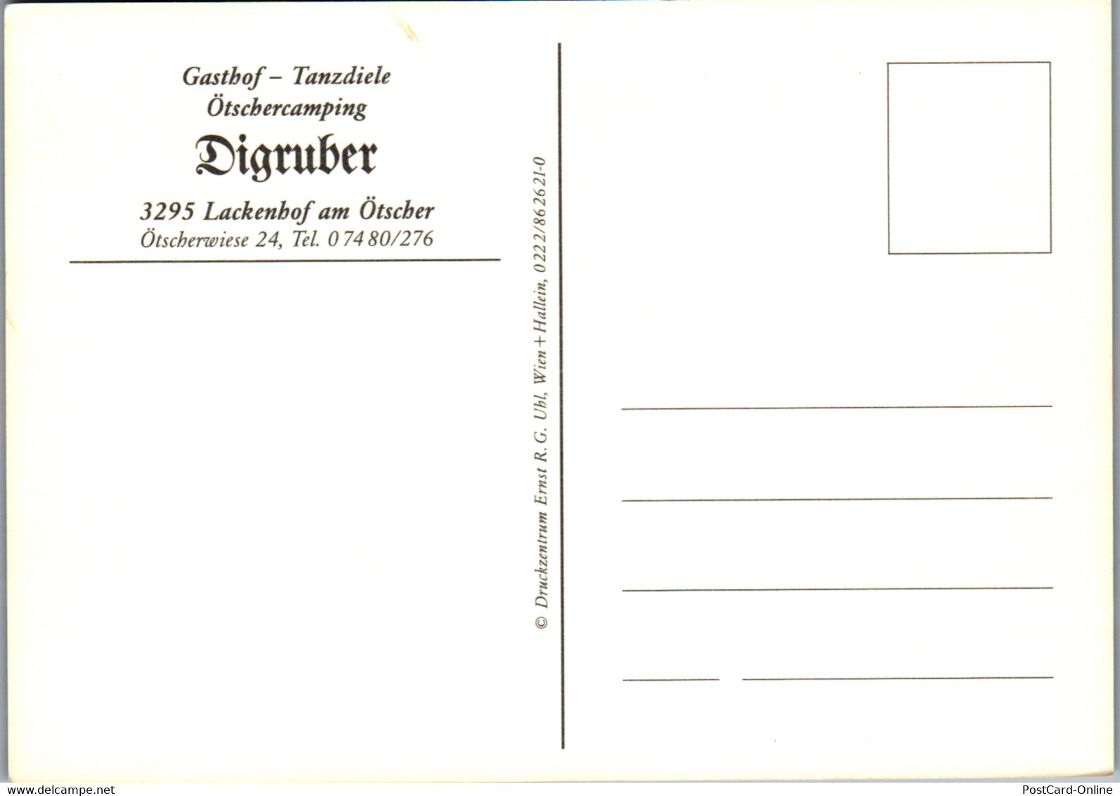 21897 - Niederösterreich - Lackenhof Am Ötscher , Gasthof Digruber , Ötschercamping - Gaming