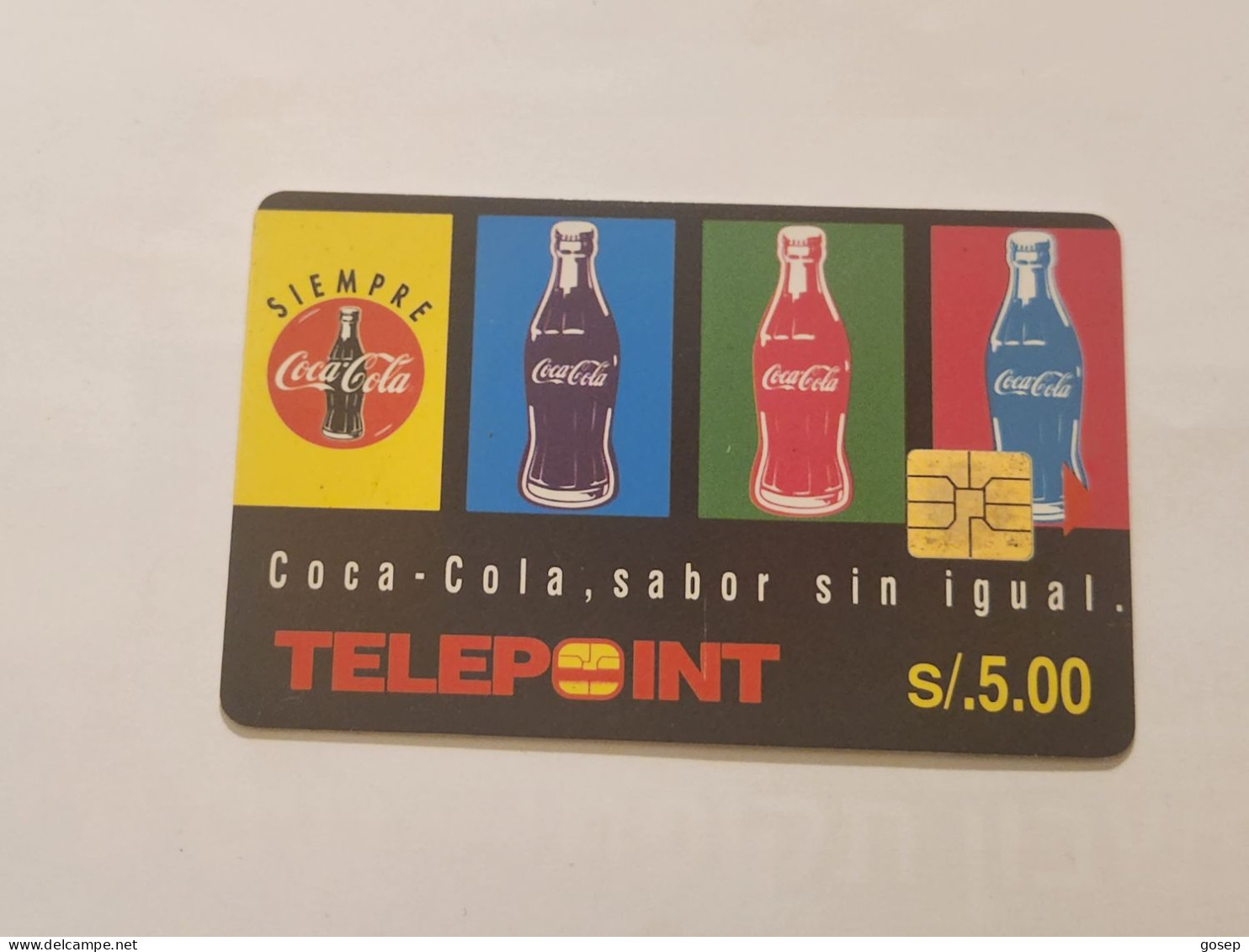 Peru-(per-te-013A)-coca Bottles Warhol-(30)(s/.5)-(006901408545)-(tirage-50.000)-used Card+1cars Prepiad,free - Peru