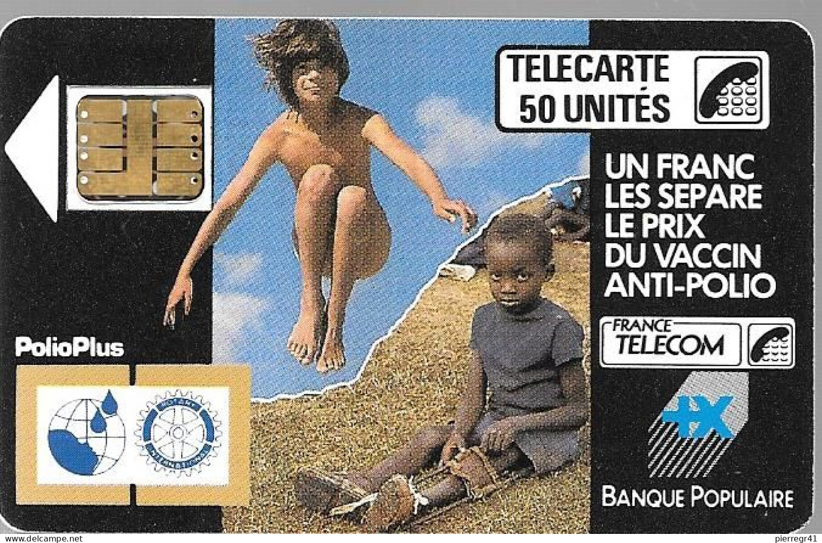 CARTE-PUBLIC-1988-F 27.000--SC3-50U-Sans N°-POLIO-Utilisé-TB E-LUXE/RARE - 1988