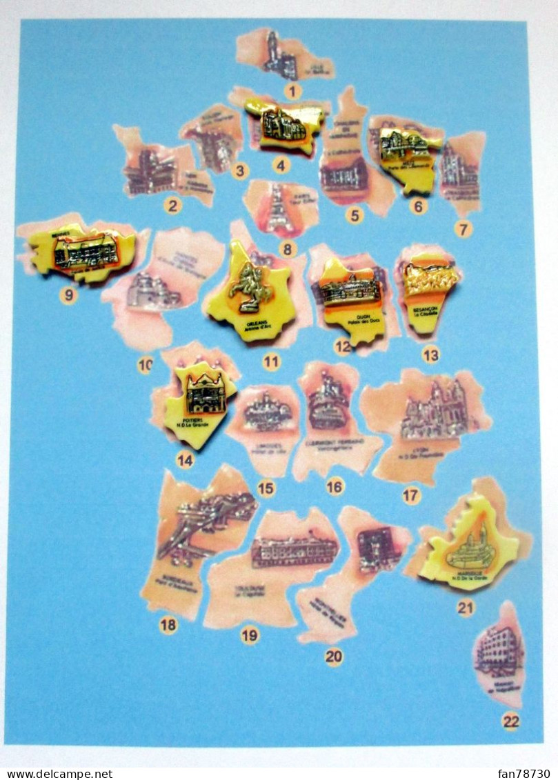 Fèves Puzzle Brillante Plate X 8/22 - Régions Et Villes De France - Prime 2003 - Frais Du Ste Déduits - Regiones