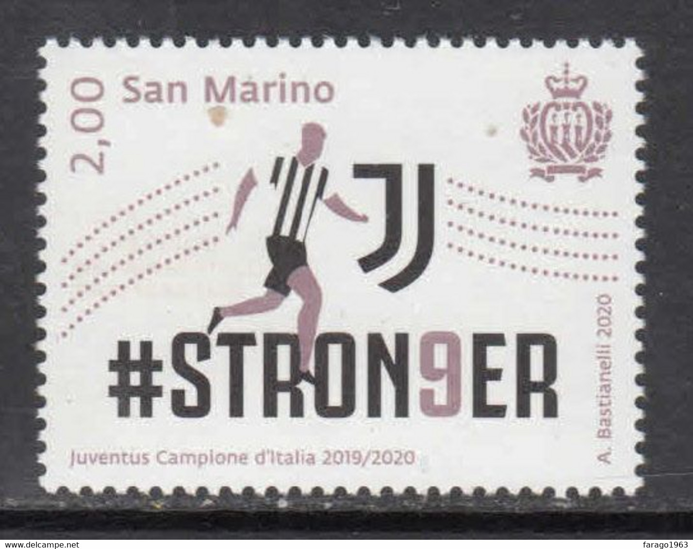 2020 San Marino Juventus Football Complete Set Of 1  MNH @ BELOW FACE VALUE - Ungebraucht