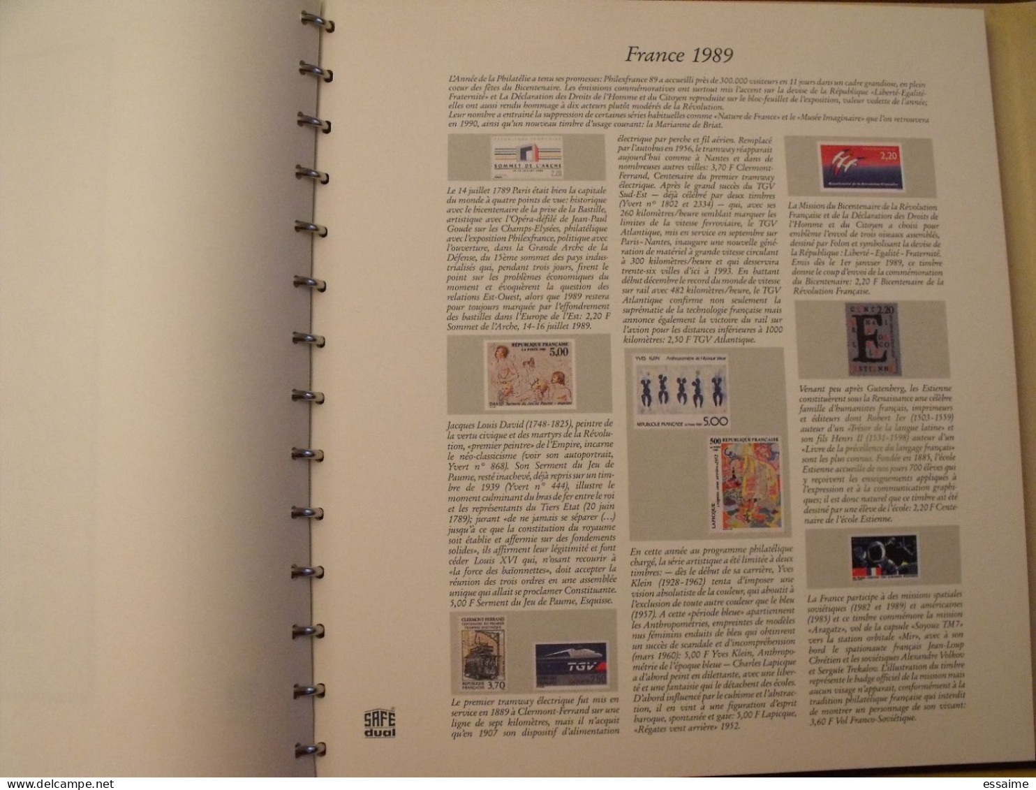 album vide Safe Dual. avec feuilles France 1985-1991. très bel état