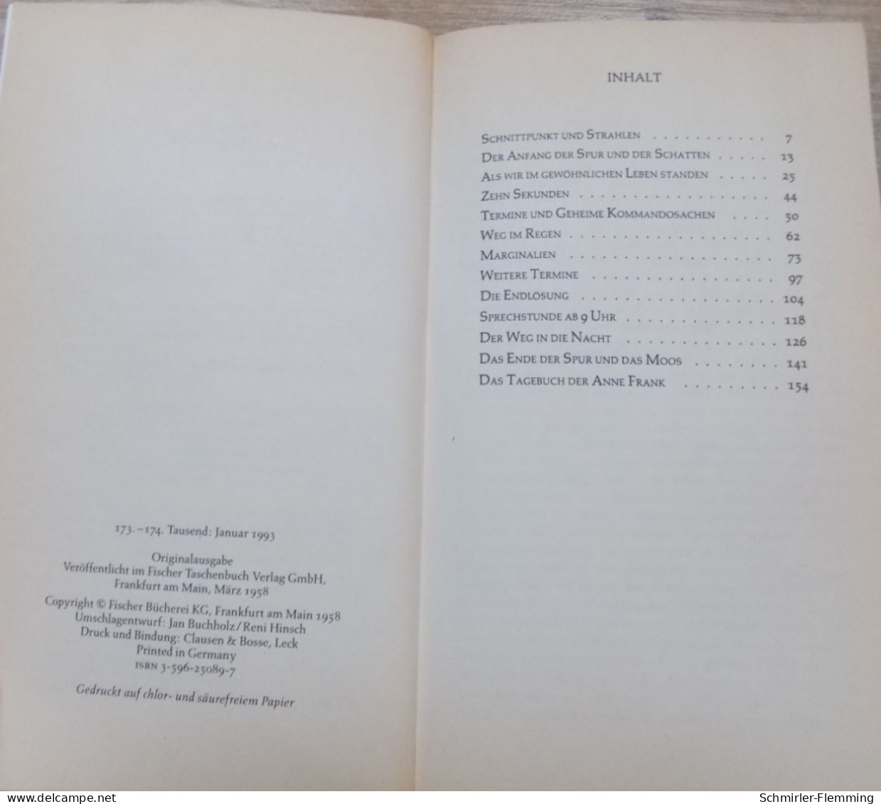 Anne Frank Spur Eines Kindes, Fischer Verlag, 1993, 158 Seiten Als Taschenbuchausgabe Gebunden, II - Deutschsprachige Autoren