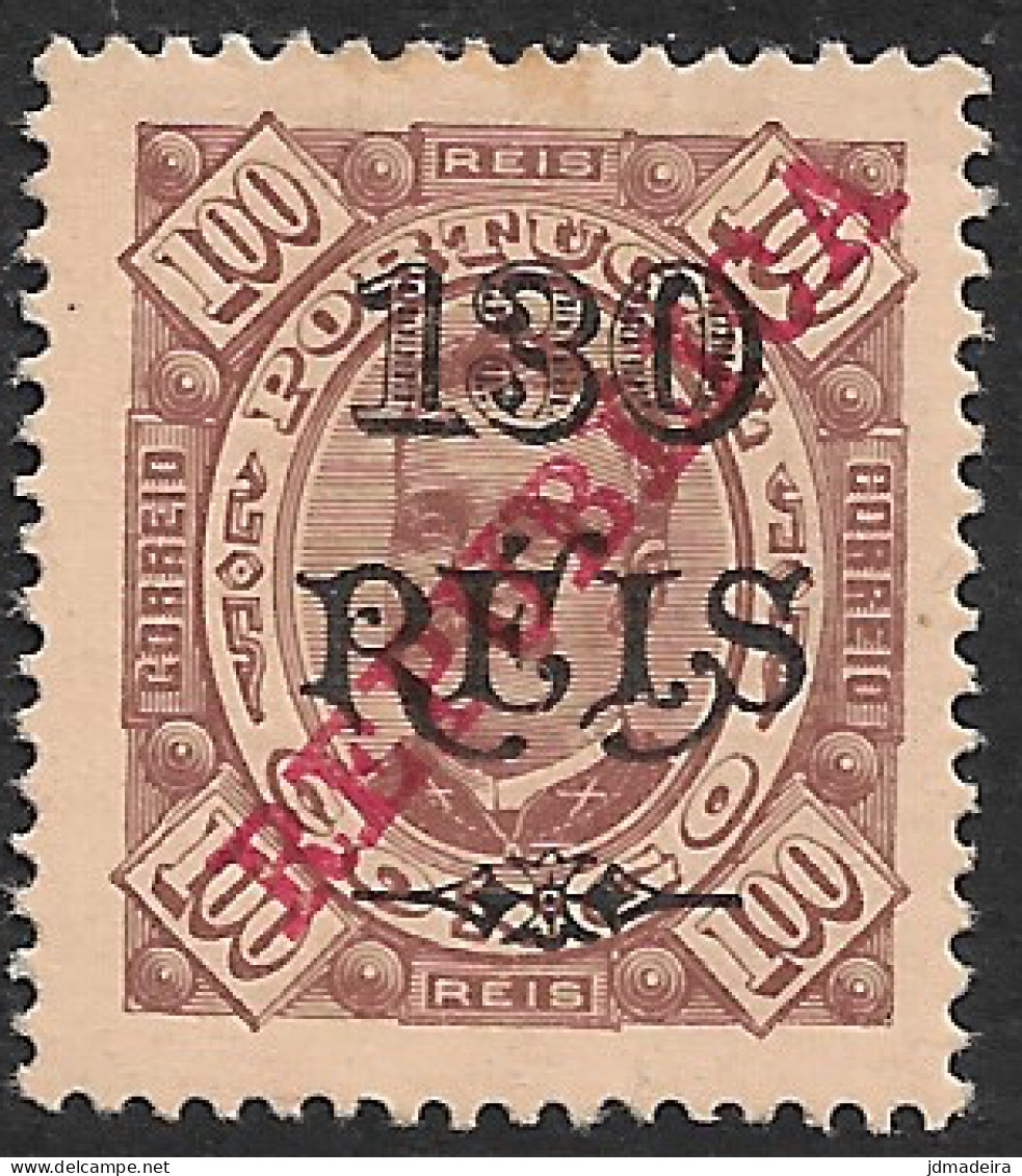 Portuguese Congo – 1915 King Carlos Overprinted REPUBLICA 130 Over 100 Réis Mint Stamp - Congo Portuguesa