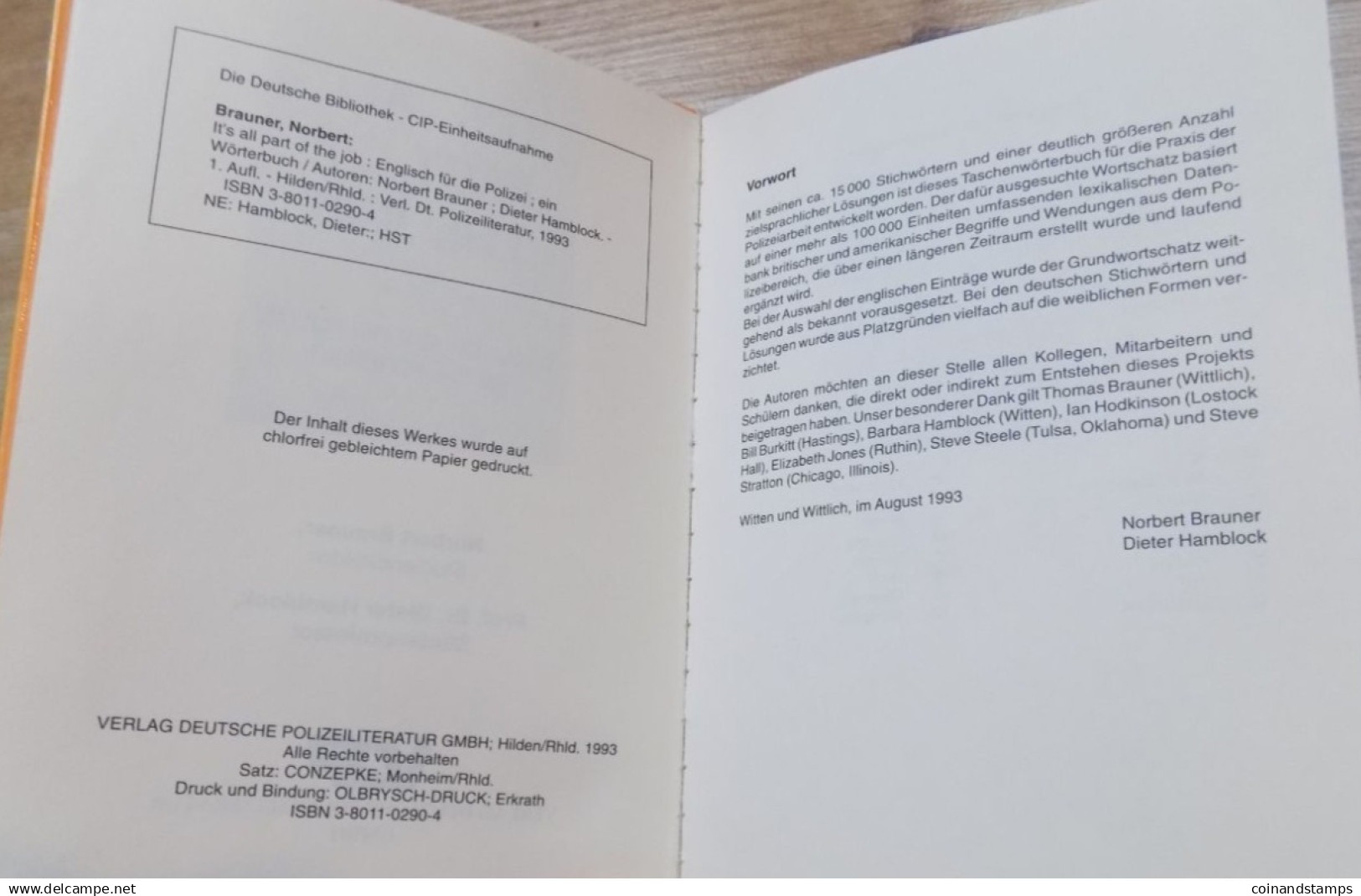 Handbuch - Wörterbuch Englisch Für Die Polizei, 282 Seiten, 1993, Aus Dem Verlag Deutsche Polizeiliteratur, II - Polizie & Militari